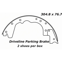 BS 980 Parking Brake Shoes: Hino, International, Workhorse 12 in. x 3 ...